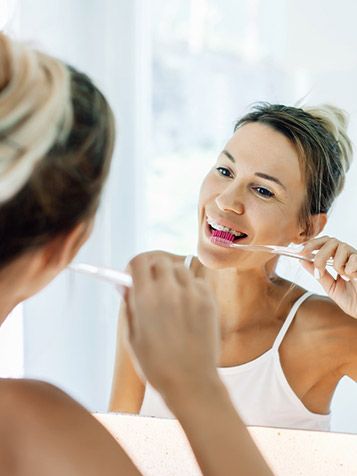 brushing and flossing